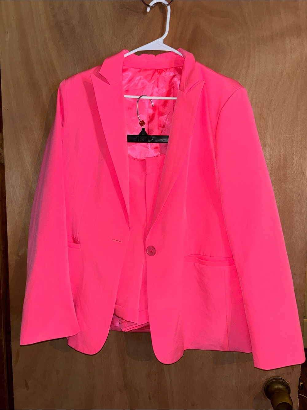 Bright Pink Women's Single-Button Blazer